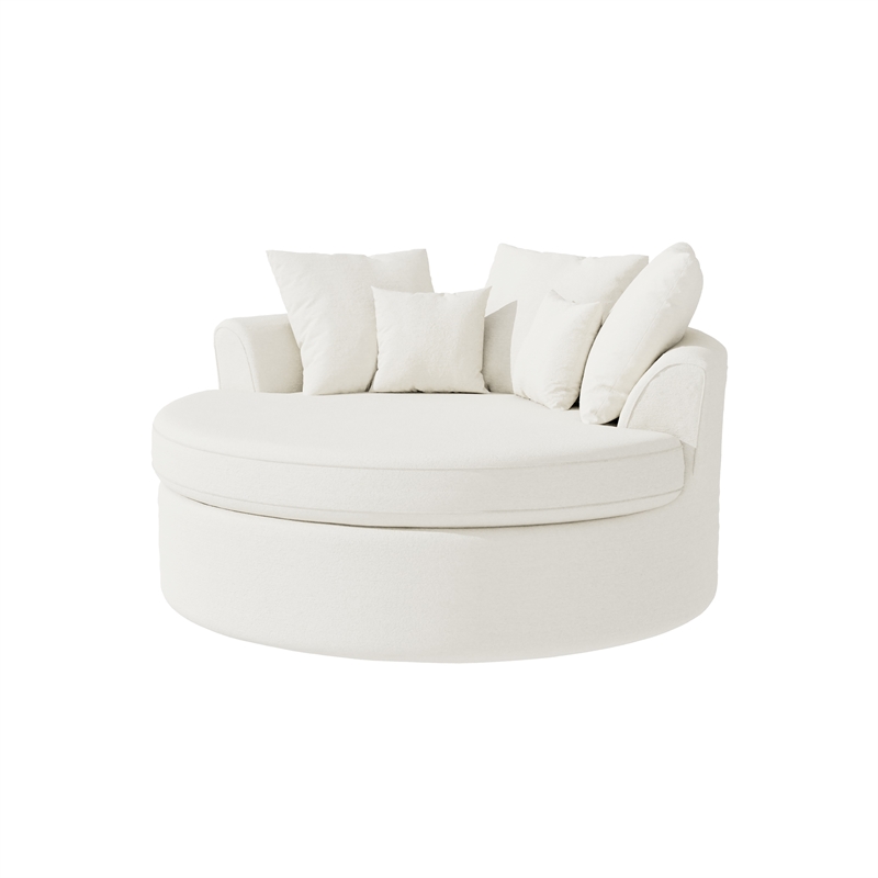 CRO Decor White Corduroy free-install fully foam-filled Compressed sofa