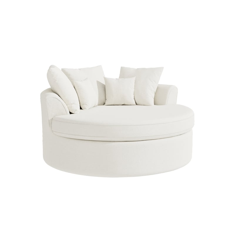 CRO Decor White Corduroy free-install fully foam-filled Compressed sofa