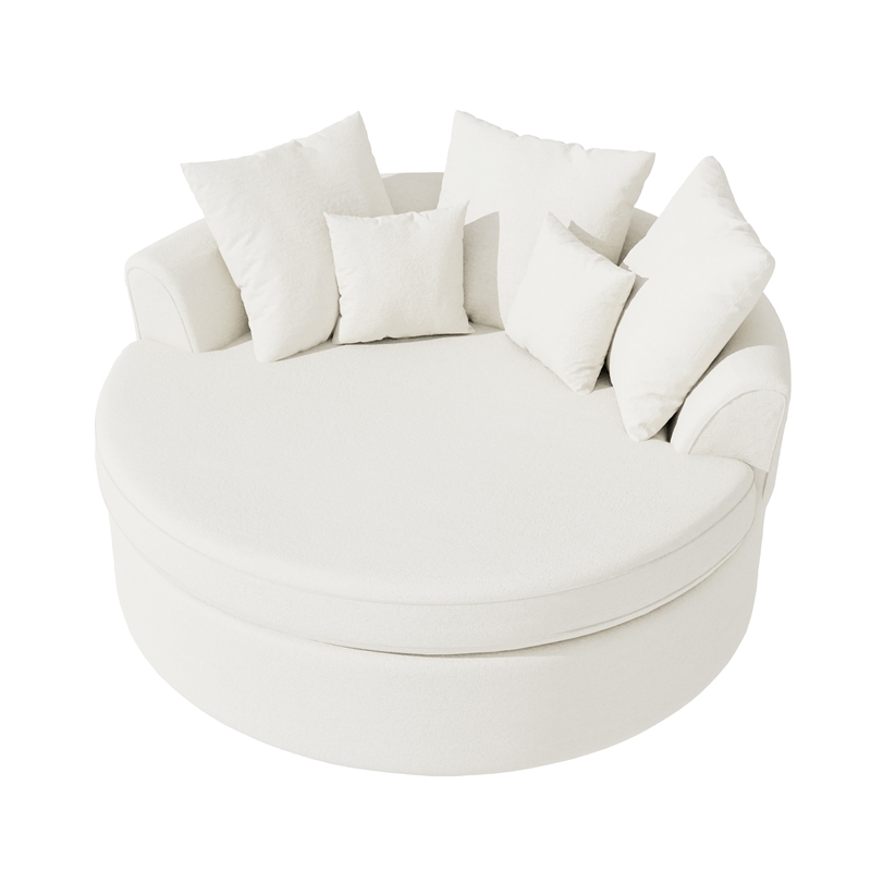 CRO Decor White Corduroy free-install fully foam-filled Compressed sofa