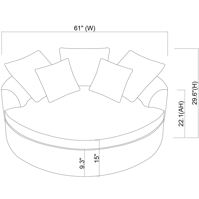 CRO Decor Dark Grey Corduroy free-install fully foam-filled Compressed sofa