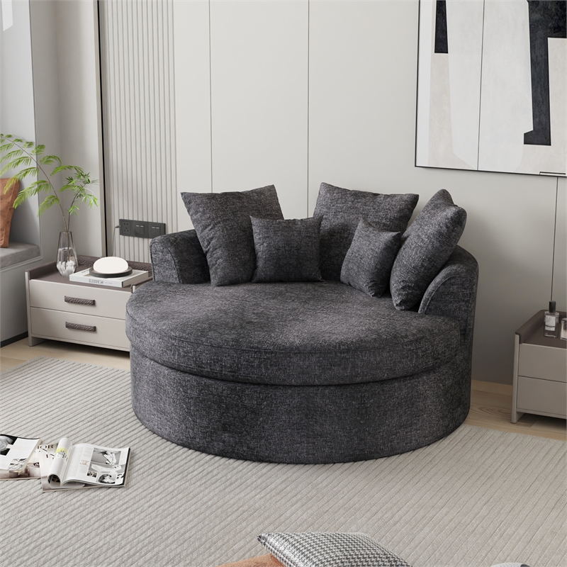 CRO Decor Dark Grey Corduroy free-install fully foam-filled Compressed sofa