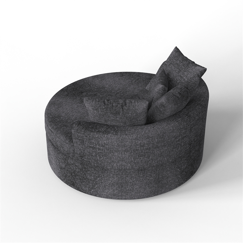 CRO Decor Dark Grey Corduroy free-install fully foam-filled Compressed sofa