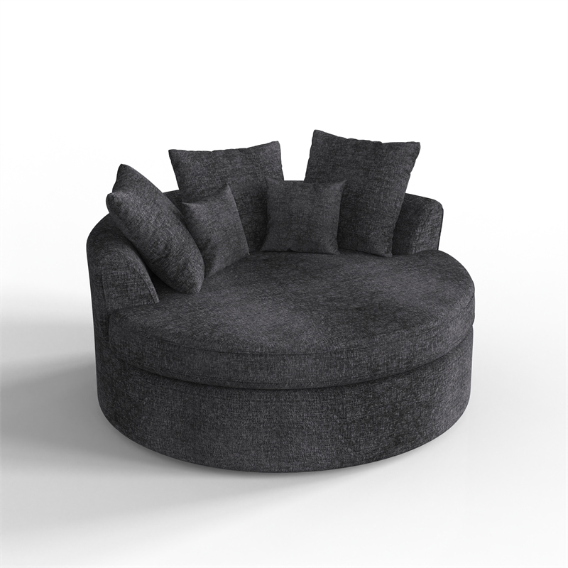 CRO Decor Dark Grey Corduroy free-install fully foam-filled Compressed sofa