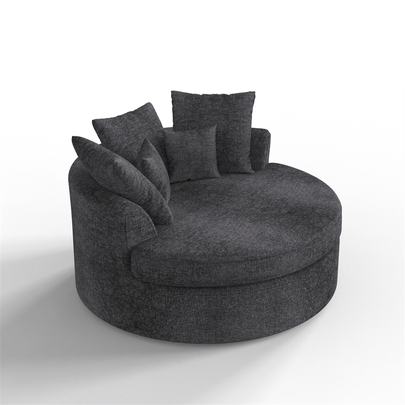 CRO Decor Dark Grey Corduroy free-install fully foam-filled Compressed sofa