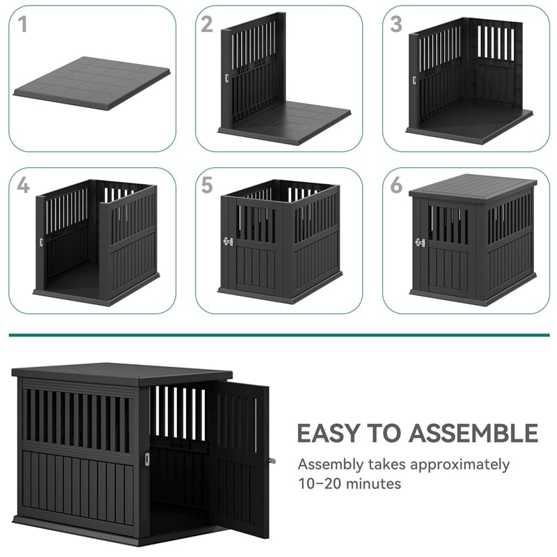 CRO Decor  Dog House  with Lockable Latch for Small to Medium Pets