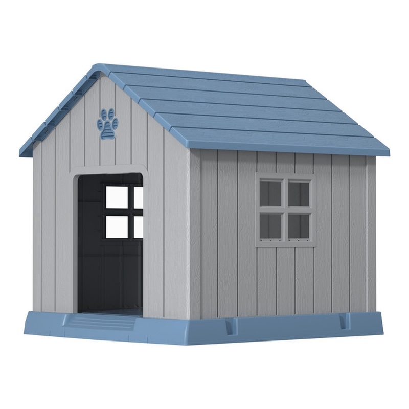 CRO Decor Dog House Indoor Outdoor Durable  for Small Medium Dogs-BULE