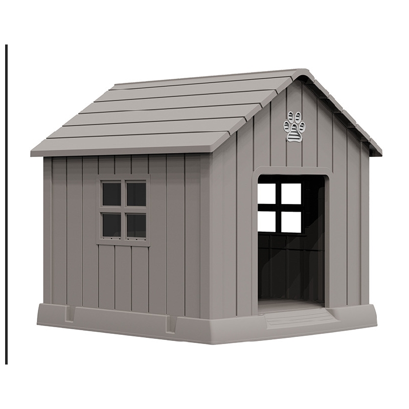 CRO Decor Dog House Indoor Outdoor Durable  for Small Medium Dogs-GRAY