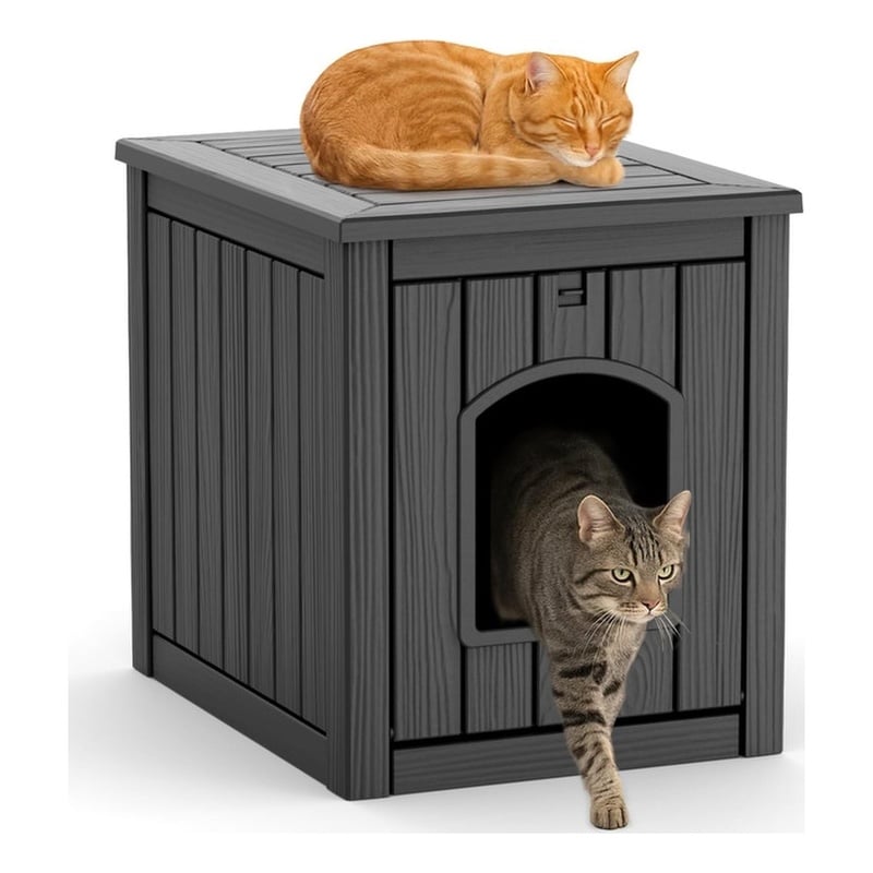 CRO Decor 30gal Resin Closed-type Cat House Cat Bed -Blank