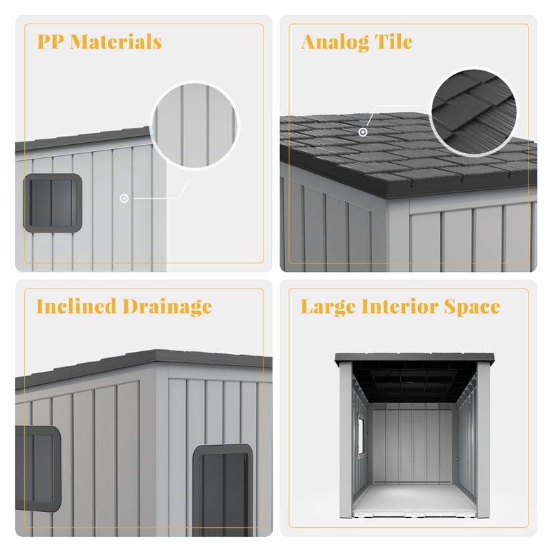 CRO Decor 30gal Resin Closed-type Cat House Cat Bed -Gray