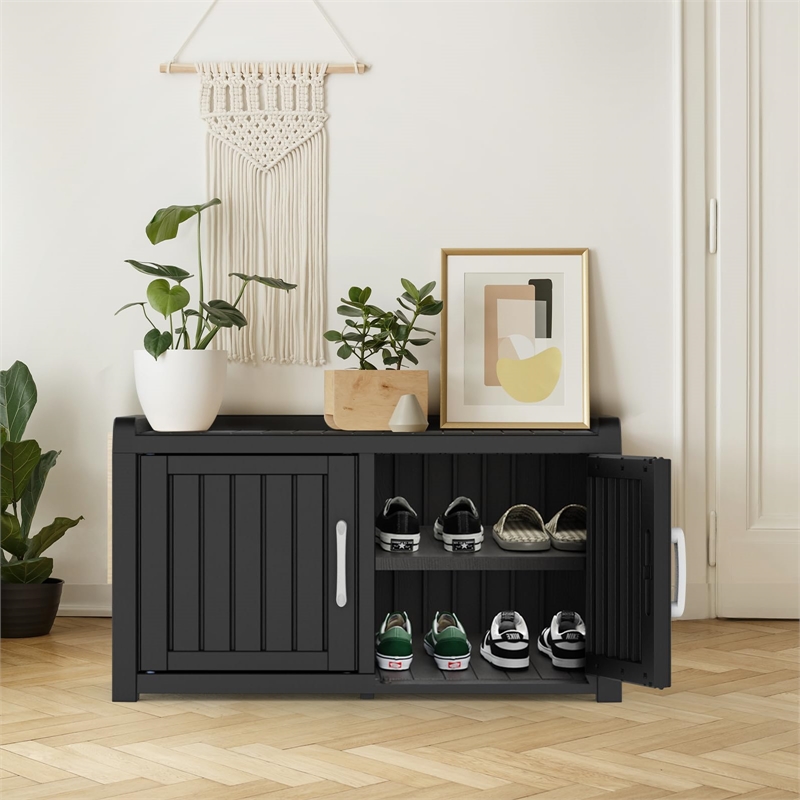 CRO Decor Resin Double-door Shoe Cabinet -Blank