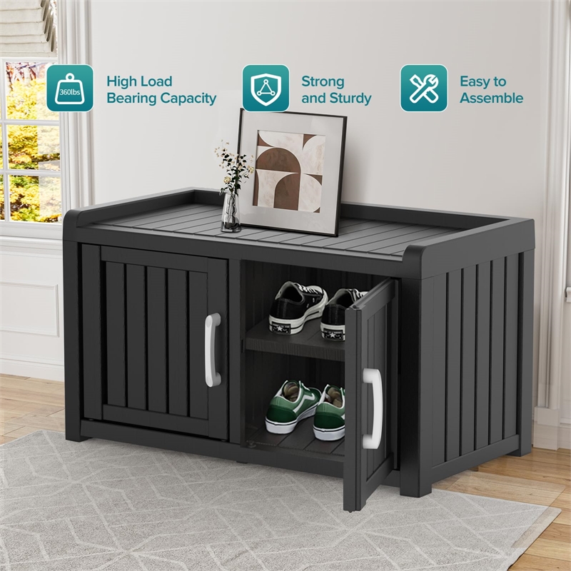 CRO Decor Resin Double-door Shoe Cabinet -Blank