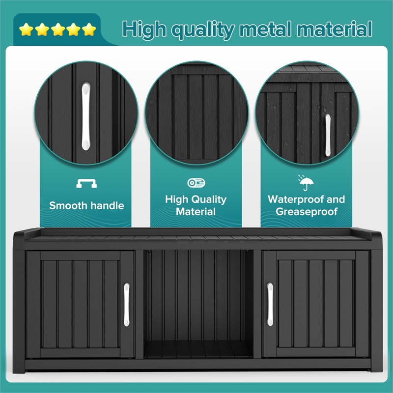 CRO Decor Resin Double-door Shoe Cabinet -Blank