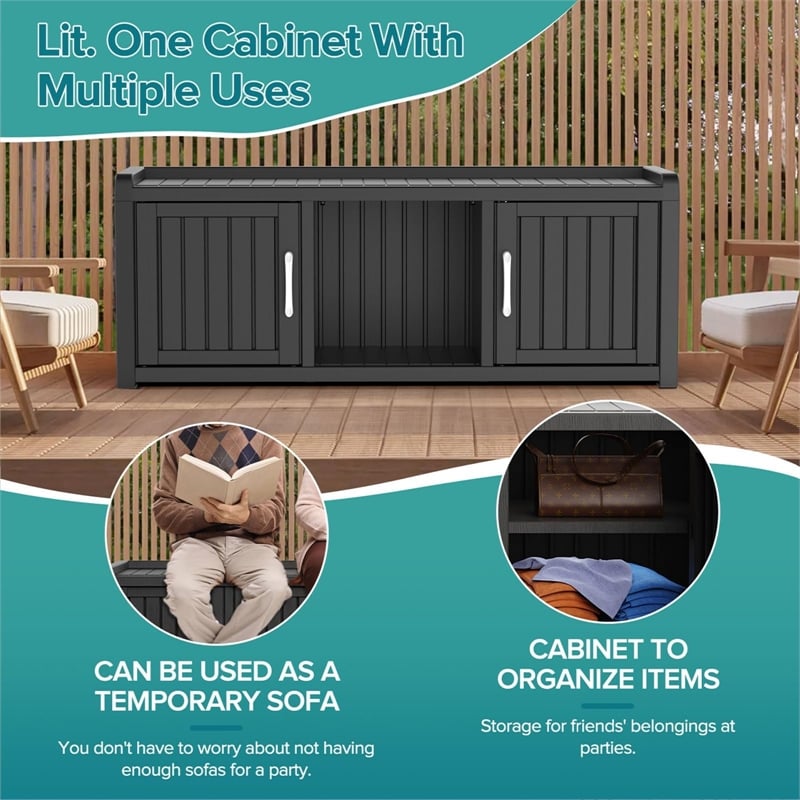 CRO Decor Resin Double-door Shoe Cabinet -Blank