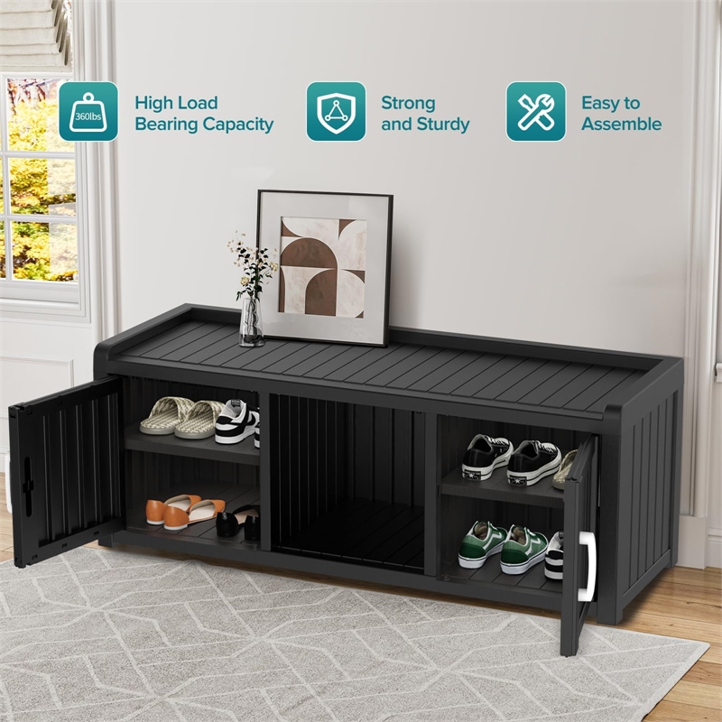 CRO Decor Resin Double-door Shoe Cabinet -Blank