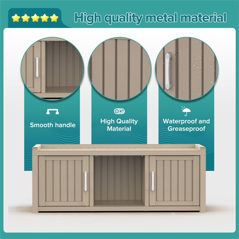 CRO Decor Resin Double-door Shoe Cabinet -Gray