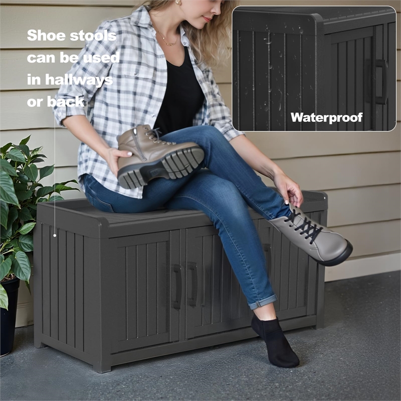 CRO Decor Resin Three-door Shoe Cabinet -Blank