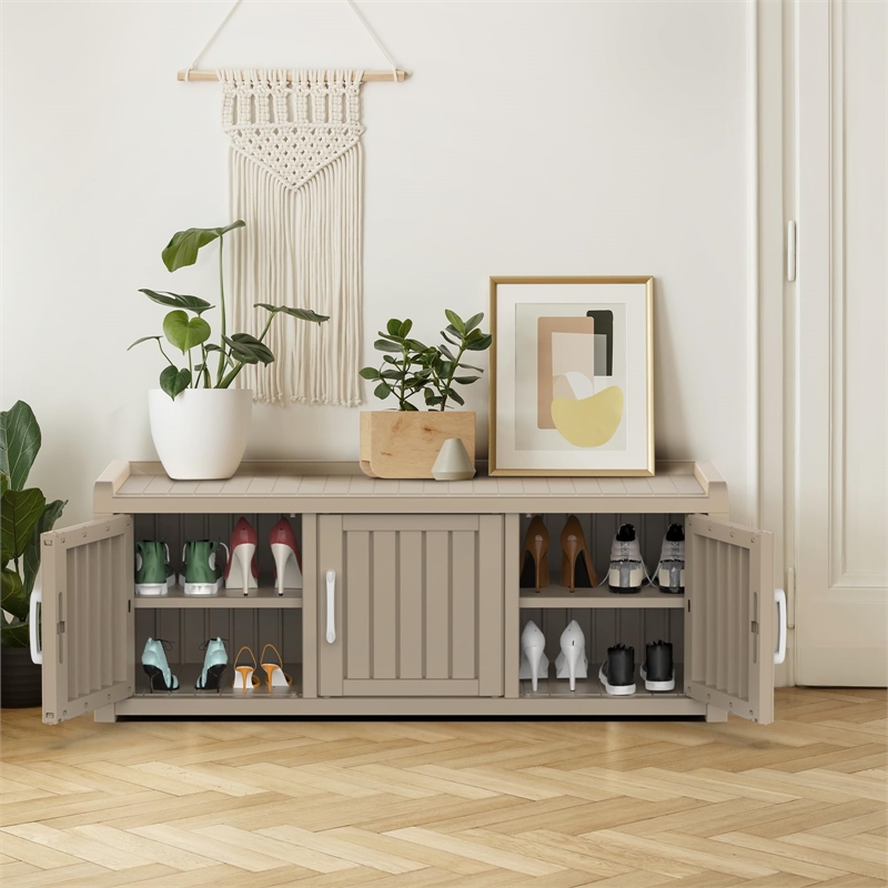 CRO Decor Resin Three-door Shoe Cabinet -Blank