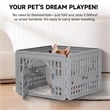 CRO Decor Resin Four-piece style Dog Playpen with Door-GRAY