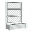 CRO Decor Gray Resin Vertical Tiered Plant Stands with Trellis