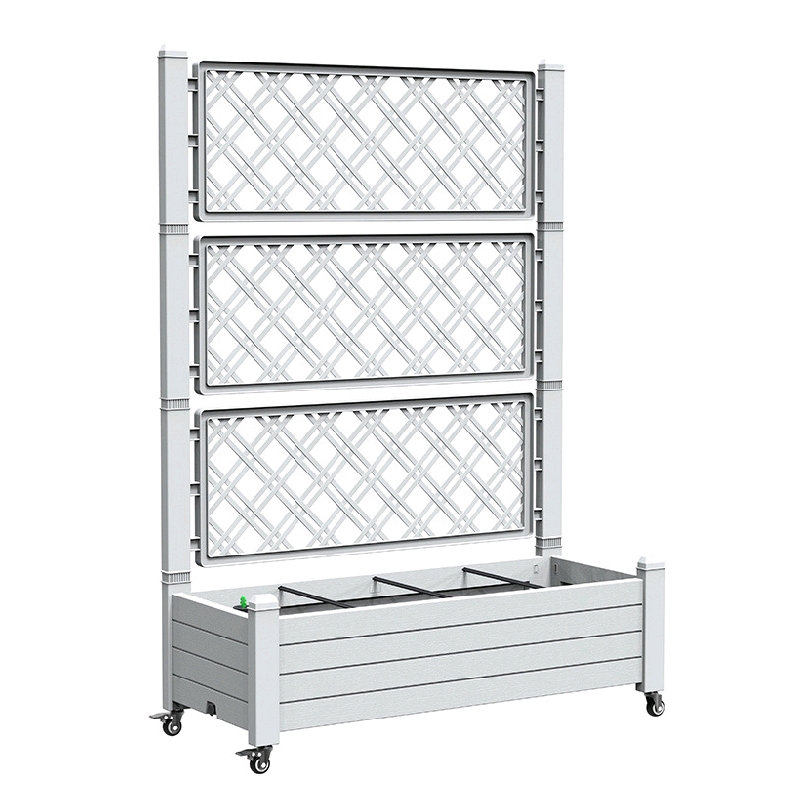 CRO Decor White Resin Vertical Tiered Plant Stands with Trellis