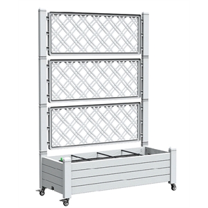 CRO Decor White Resin Vertical Tiered Plant Stands with Trellis