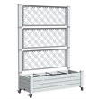 CRO Decor White Resin Vertical Tiered Plant Stands with Trellis