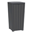 CRO Decor Black Resin Heavy-Duty Trash Bin with Slip-Resistant Base Trash Cans