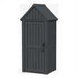 CRO Decor Black Resin Compact Tool Cabinet with Sloped Roof Storage System