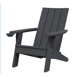 CRO Decor Black Folding Adirondack Chair