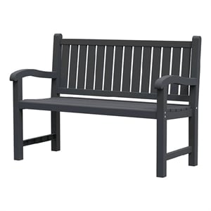 CRO Decor Slatted Garden Bench with Contoured Back Classic Patio Furniture