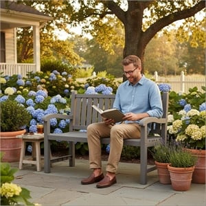 CRO Decor Slatted Garden Bench with Contoured Back Classic Patio Furniture