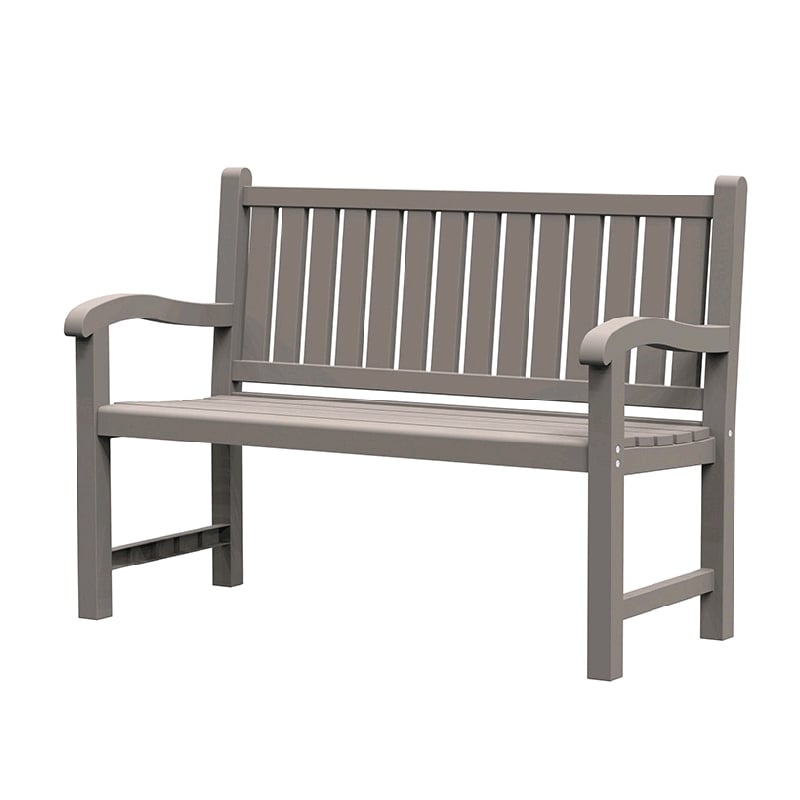 CRO Decor Slatted Garden Bench with Contoured Back Classic Patio Furniture