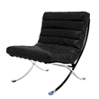 CRO Decor 29.3'' W Genuine Leather Accent Lounge Chair(Black)