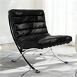 CRO Decor 29.3'' W Genuine Leather Accent Lounge Chair(Black)