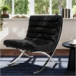 CRO Decor 29.3'' W Genuine Leather Accent Lounge Chair(Black)