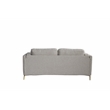 CRO Decor White Fabric Comfort-Focused Sofa with Wooden Leg Accents