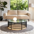 CRO Decor White Fabric Comfort-Focused Sofa with Wooden Leg Accents