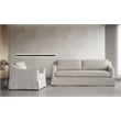 CRO Decor Fabric Upholstered Generous Seating Modern Living Room Sofa in White