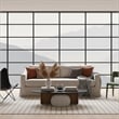 CRO Decor Fabric Upholstered Generous Seating Modern Living Room Sofa in White