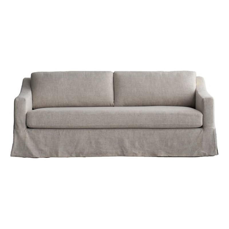 CRO Decor Fabric Upholstered Generous Seating Modern Living Room Sofa in White