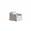CRO Decor White Fabric Upholstered Sofa with Swivel Base Contemporary Armchair