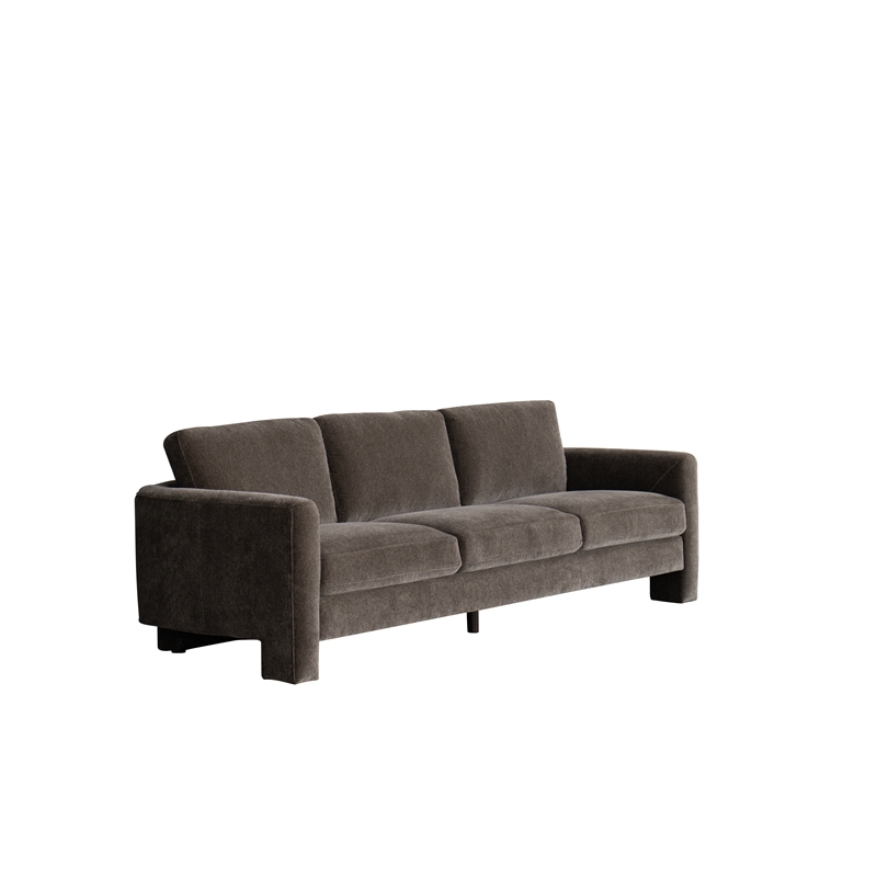 CRO Decor Gray Fabric Swivel Sofa with Ergonomic Support Modern Armchair