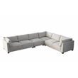 CRO Decor White Fabric Modular Sofa Section with Ergonomic Support-right sofa
