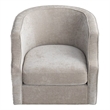 CRO Decor Gray Fabric Swivel Armchair  Modern Lounge Seating