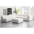 CRO Decor White Fabric Modular Sectional Sofa- left sofa