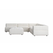 CRO Decor White Fabric Modular Sectional Sofa- left sofa