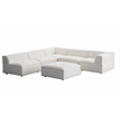 CRO Decor White Fabric Modular Sectional Sofa- left sofa