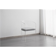 CRO Decor White Modern Acrylic Ghost Chair with Translucent Framework
