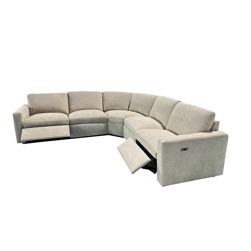 CRO Decor Gray Modern Reclining Sectional Fabric Sofa with Spacious Design-right