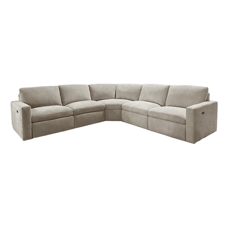 CRO Decor Modern Reclining Sectional Fabric Sofa with Spacious Design-Wedge